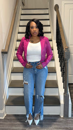 Hayden Hot Pink Cropped Jacket