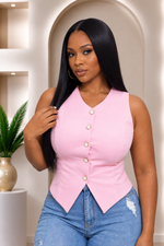 Leigh Pink Luxe Vest