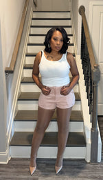 Brooks Dusty Pink Suede Shorts