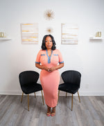 Maeve Coral V-Neck Dress
