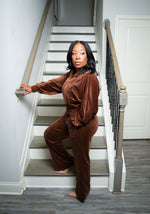 Dallas Chocolate Velour Set