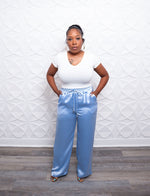 Kai Powder Blue Satin Pants