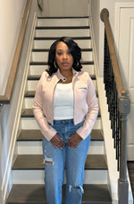 Amari Dusty Pink Moto Jacket
