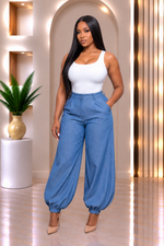 Jamie Blue Balloon Leg Denim Pants