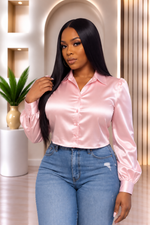 Dorian Soft Pink Satin Shirt