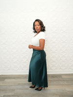 Jordan Hunter Green Satin Skirt
