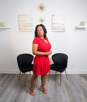 Shai Red Short Sleeve Dress