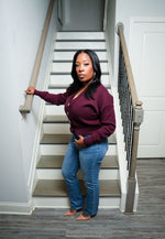 Loren Burgundy Cardigan