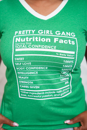 PGG Green Nutrition Facts Tee