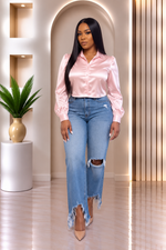 Dorian Soft Pink Satin Shirt
