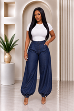 Jamie Indigo Balloon Leg Denim Pants