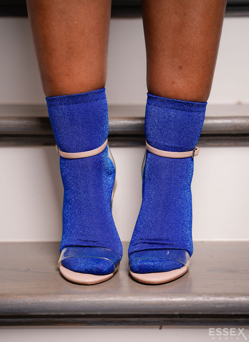 Rylee Royal Blue Metallic Socks