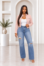 Amari Dusty Pink Moto Jacket