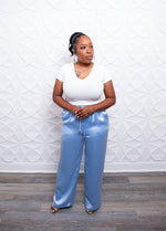 Kai Powder Blue Satin Pants