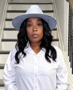 Amelia Blue Grey Hat