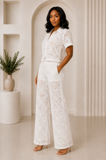 Tatum Off White Luxe Crochet Set