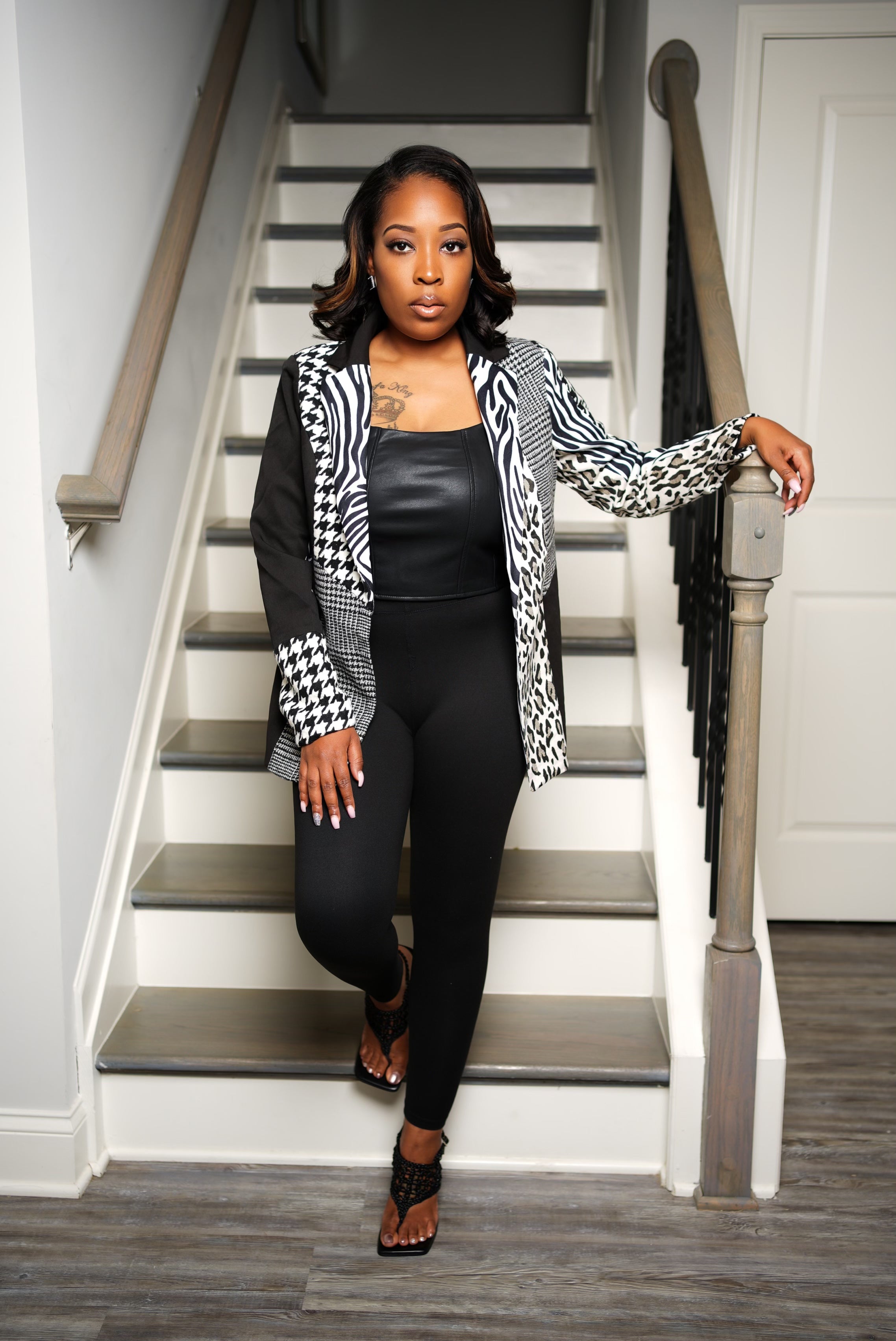 Tatum Black & White Blazer