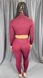 Ciara Burgundy Turtle Neck Set